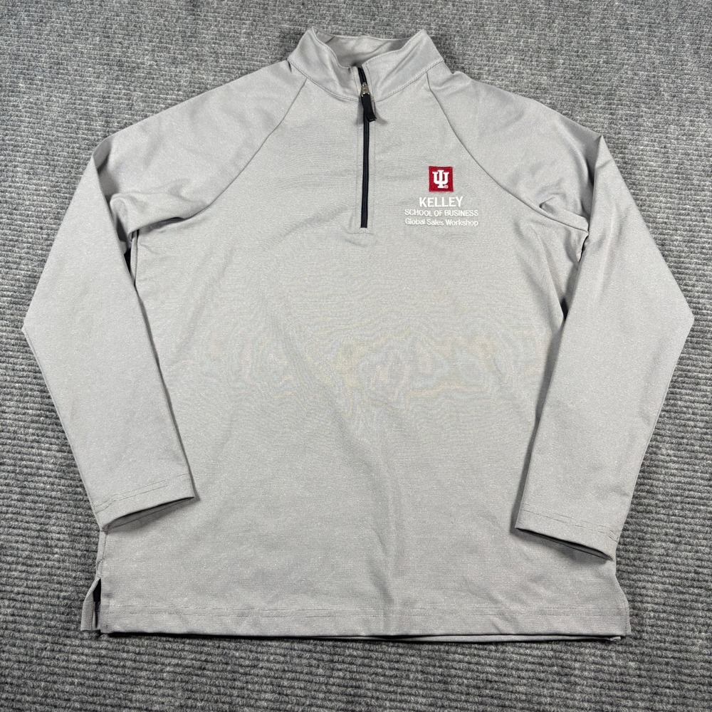 Devon & Jones Indiana University Kelley School of Business 1/4 Zip Gray Womens M